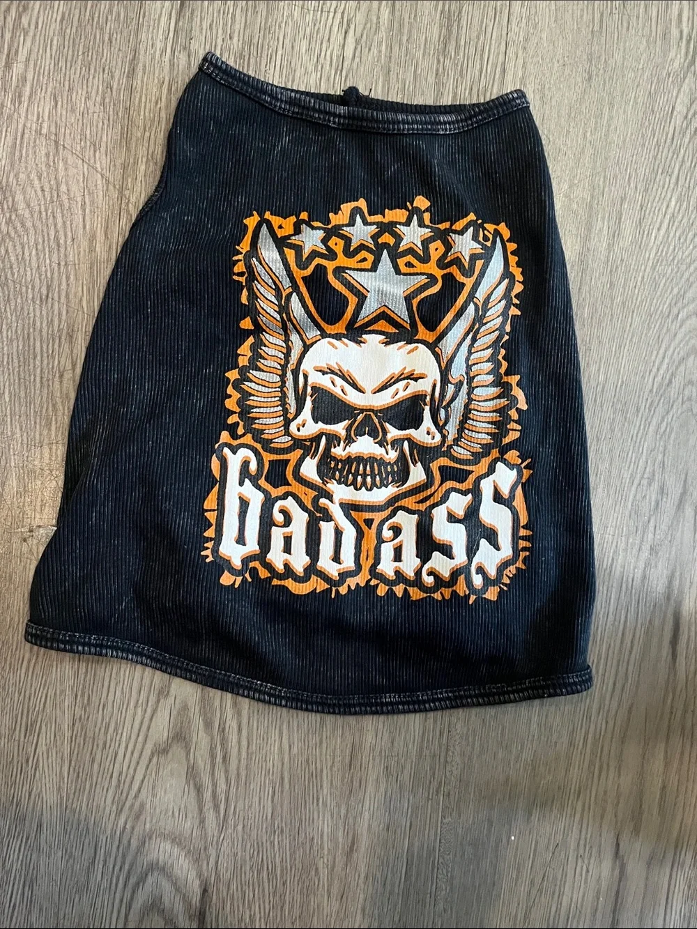 Men's Black Graphic Jeans - 'Badass' Skull Print